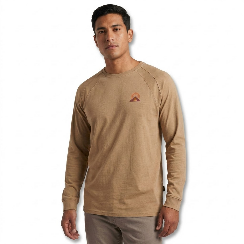 AZTECA INCEPTUM Signature Cotton Blend Long Sleeve T-Shirt