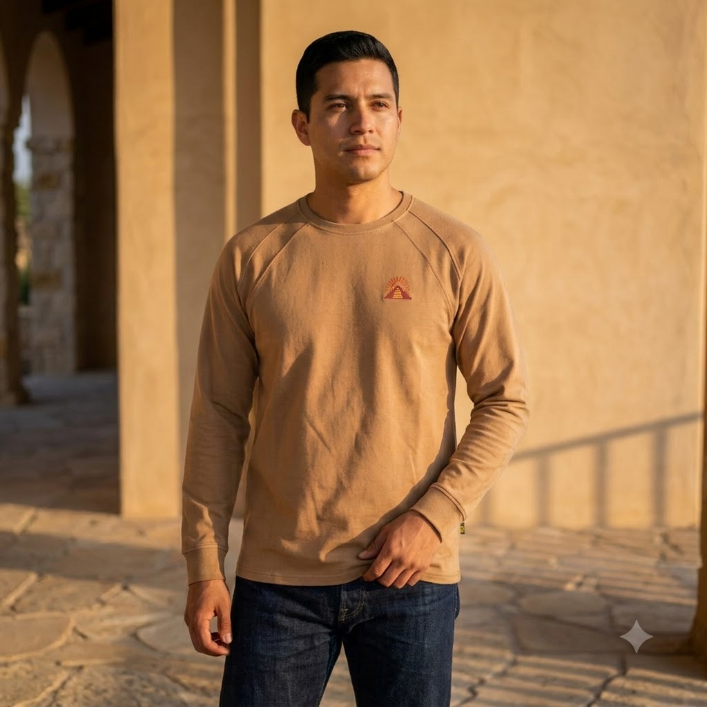 AZTECA INCEPTUM Signature Cotton Blend Long Sleeve T-Shirt