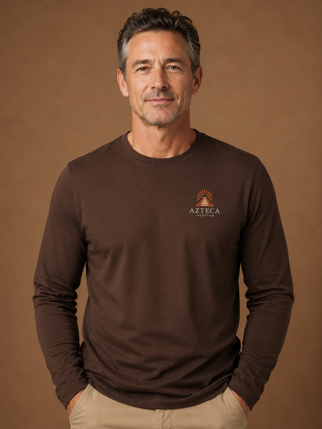 AZTECA INCEPTUM Signature Cotton Blend Long Sleeve T-Shirt