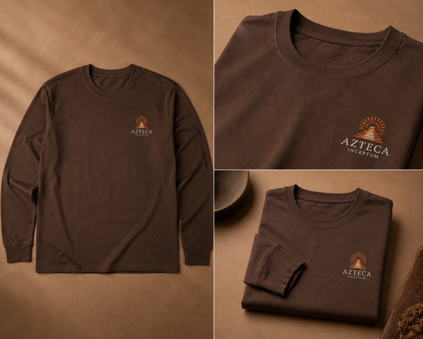 AZTECA INCEPTUM Signature Cotton Blend Long Sleeve T-Shirt